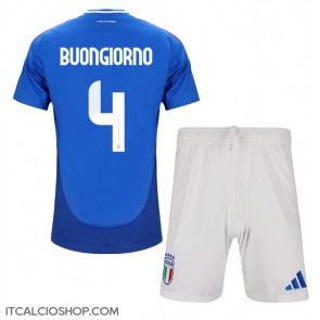 Italia Alessandro Buongiorno #4 Prima Maglia Bambino Europei 2024 Manica Corta (+ Pantaloni corti)